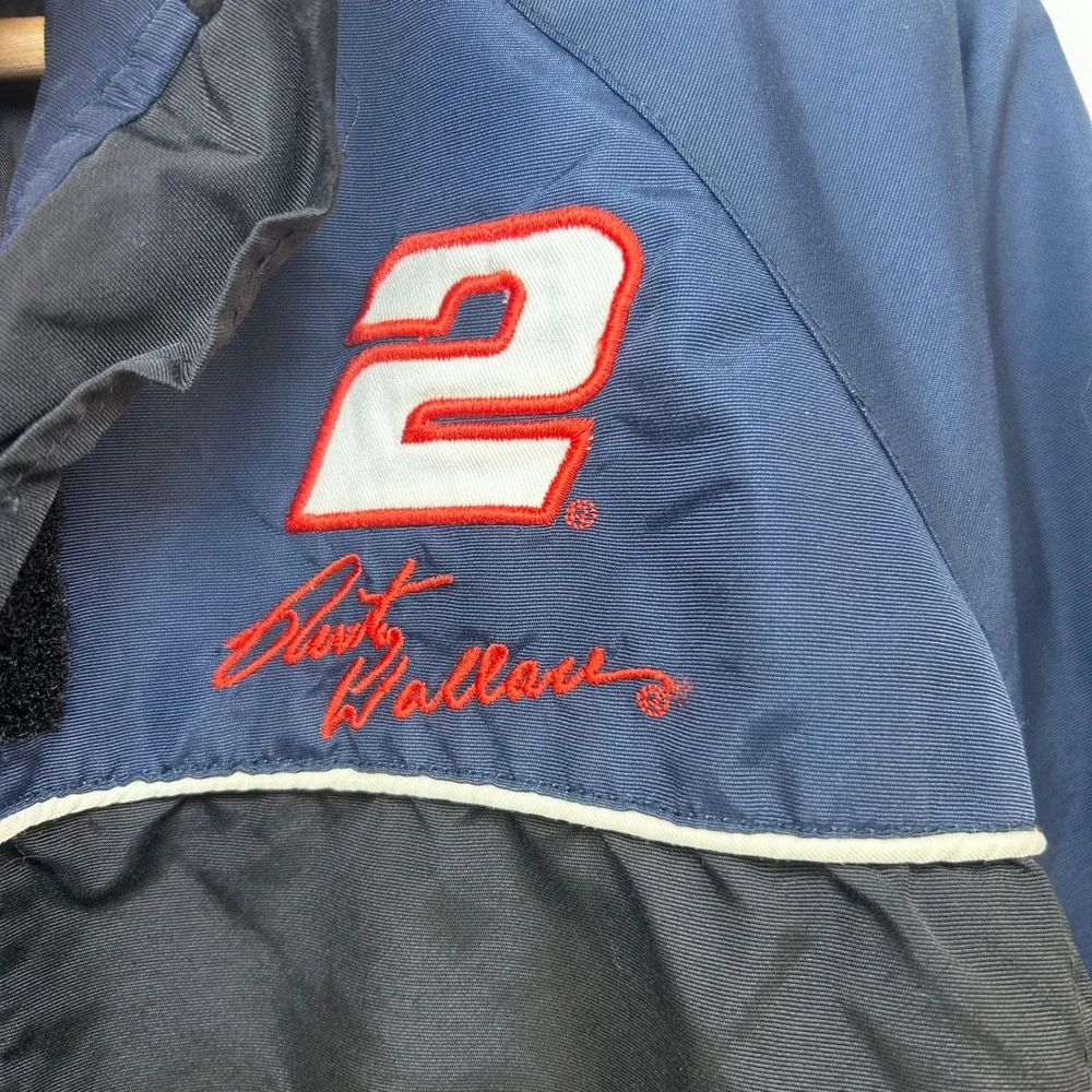 Nascar Rusty‎ Wallace Number 2 Miller Lite Racing Jacket Embroidered Mens Size S